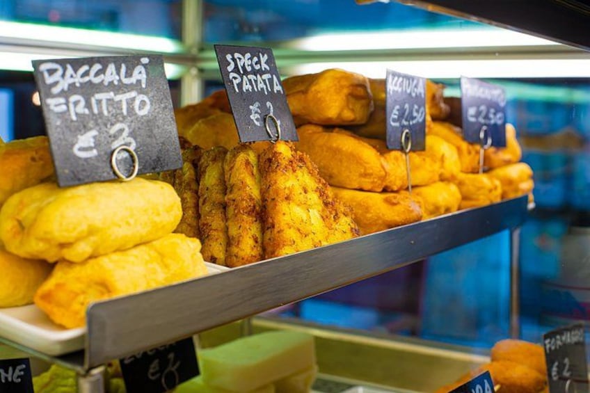 one of the typical cicchetti in Venice. Food and wine tour Venice 4