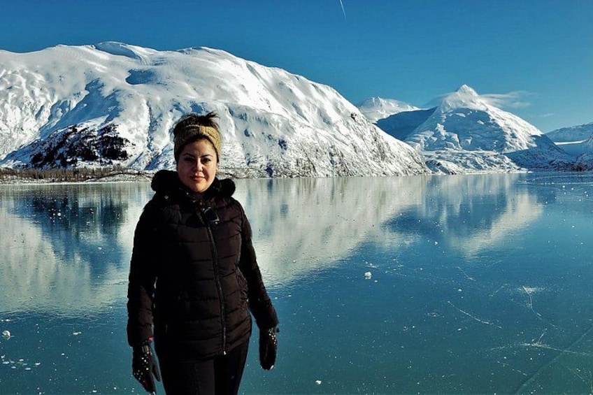 Walk on frozen glacier ice 5