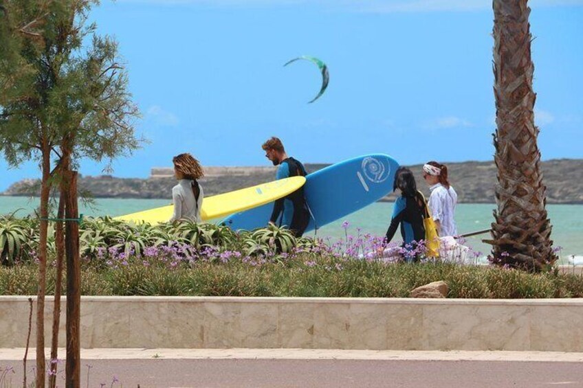 surf lesson with essaouira watersports team