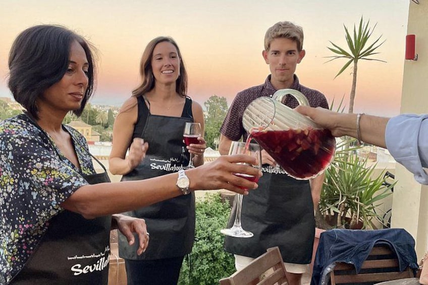 Seville: Rooftop Paella Cooking Class with Cathedral Views 4