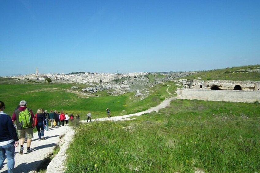 View of the Sassi of Matera from the Rock churches park