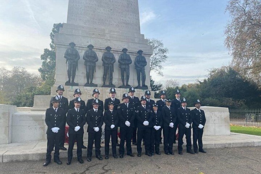 British bobbies in front of the Guards WW1 memorial 5