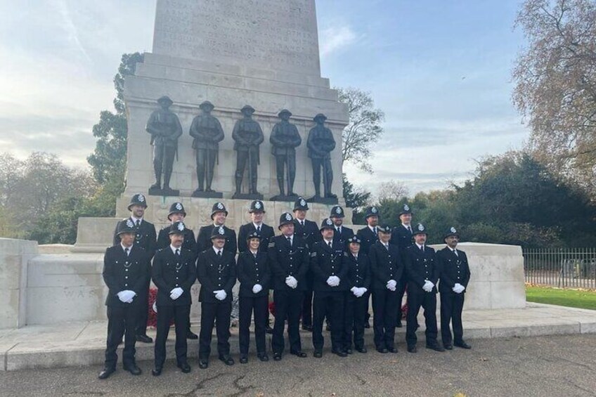 British bobbies in front of the Guards WW1 memorial 5