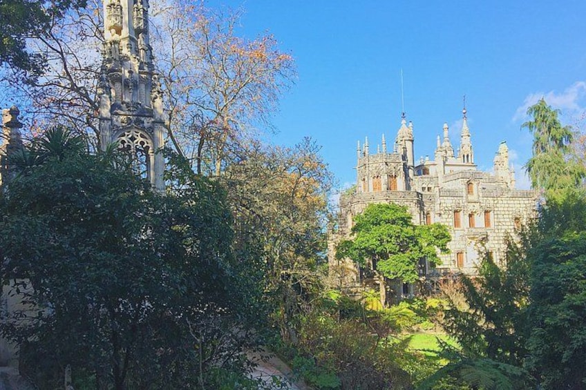 A historic castle surrounded by lush greenery. 4