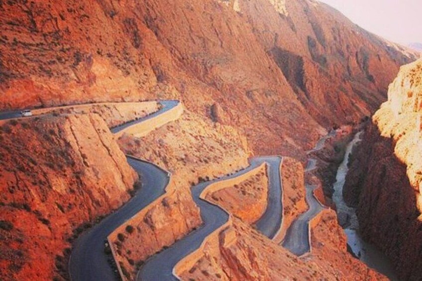 A winding mountain road. 4