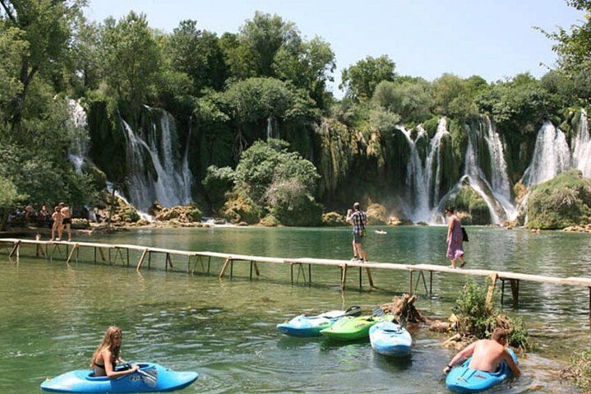 Kravice waterfalls are a place where we just leave you to have fun, swim, dive from a cliff, splash, ride a canoe, grab a selfie under one of the biggest waterfalls in the Balkans 2