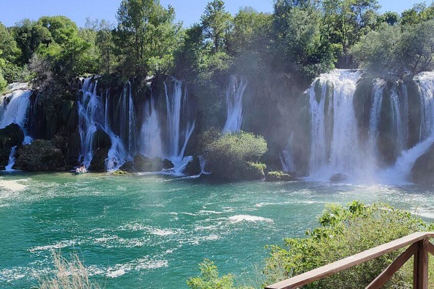Kravice waterfalls are a place where we just leave you to have fun, swim, dive from a cliff, splash, ride a canoe, grab a selfie under one of the biggest waterfalls in the Balkans. 4