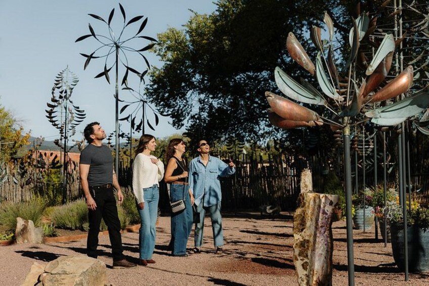 A tour group checking out the wind sculpture garden at one of the galleries on Canyon Road! 1