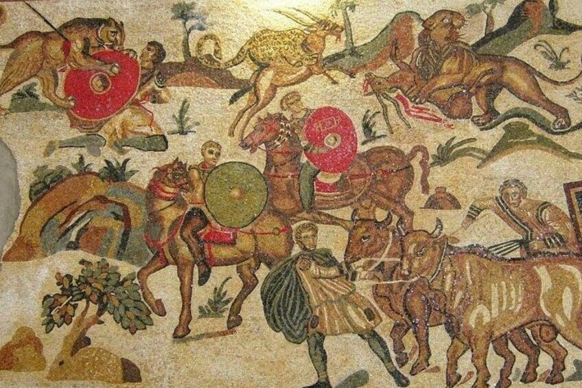 The beautiful mosaics at the Roman Villa 2