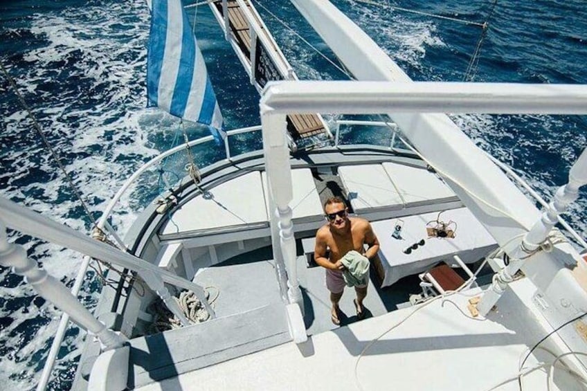 Aft deck view from top deck, Rhodes boat tour 1
