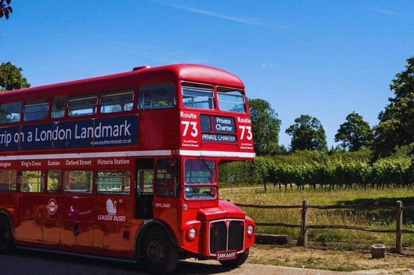 Sussex Vineyard & Winery Bus Tour on Iconic Vintage London Bus 1