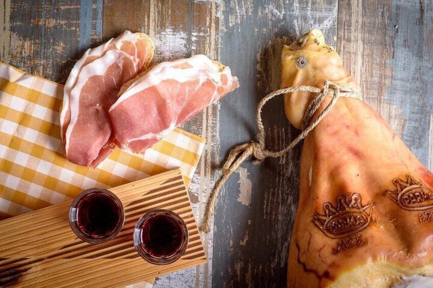 Parma ham and Lambrusco wine