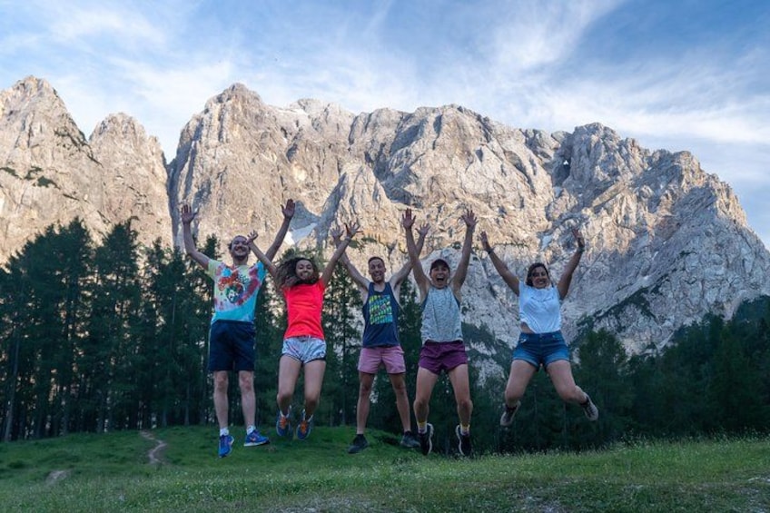 Happy Jumping Guests at Vrsic Pass 5