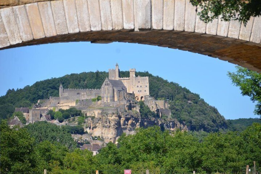 A castle on a hill with a stone bridge in the foreground. 5