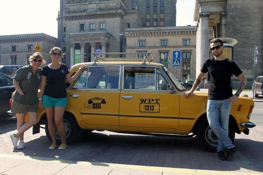 Retro Fiat 125p next to the Palace of Culture and Science 5