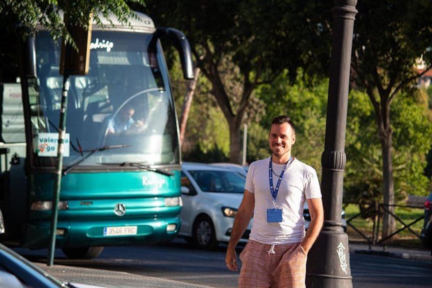 One of our official guides, Manu, waiting at pick-up points 2
