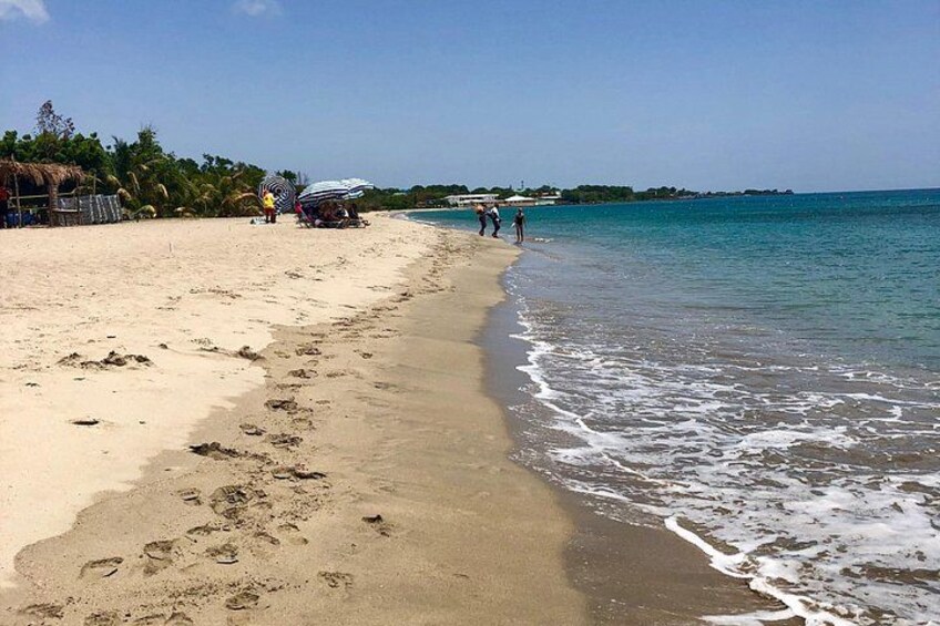 Relaxing on Pinney's beach 2