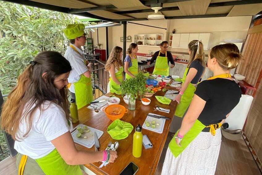 Armando, owner and instructor starting a Ceviche Class 1