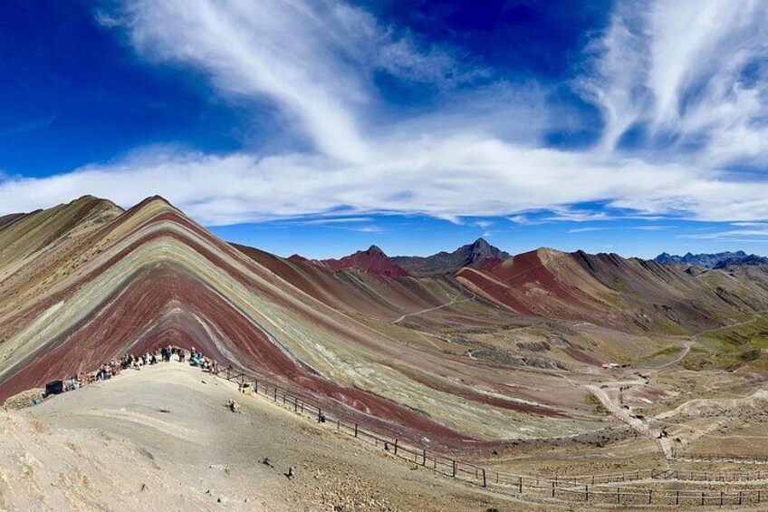 A mountainous landscape with a variety of colors and a clear sky. 2