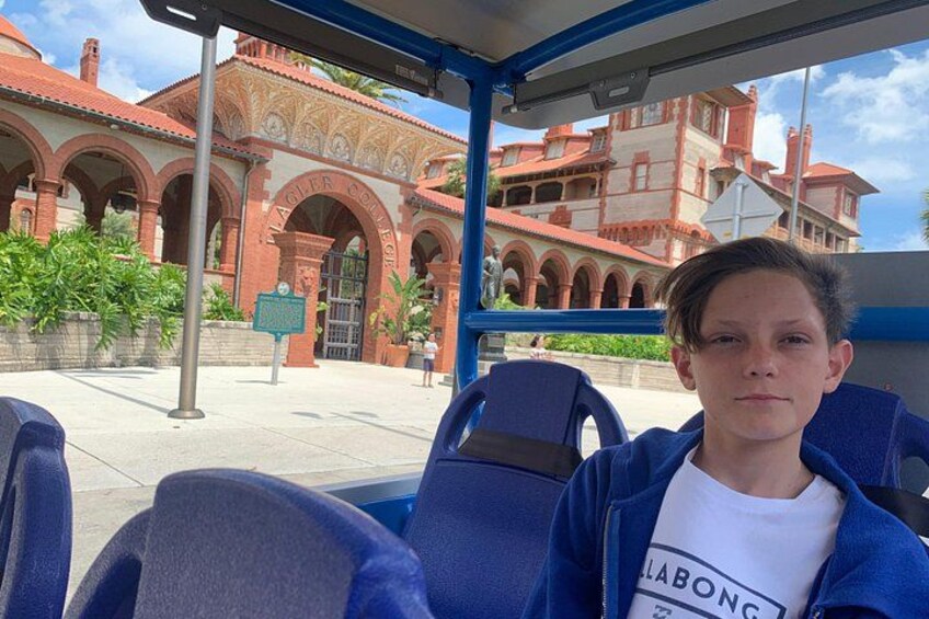 Passing by Flagler College with an eager learner! 2