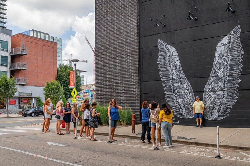 Learn about venues, shopping, and murals in the Gulch…depending on the line wait times we can definitely stop and get a picture at the Popular Angel Wing Mural! 4