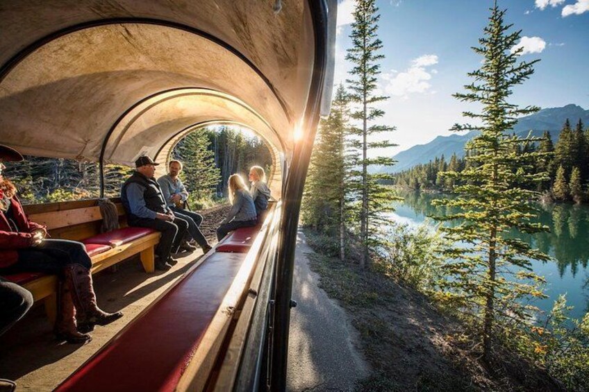 The wagon ride follows the Bow River route as well 1