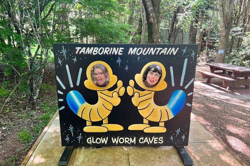 A sign for Tamborine Mountain with glow worm caves. 4