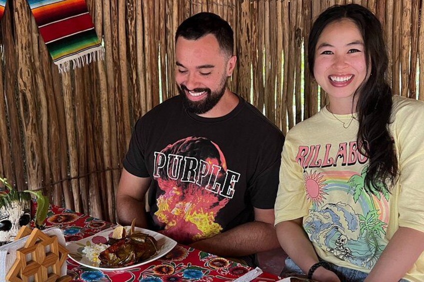 Eating Mayan food 2