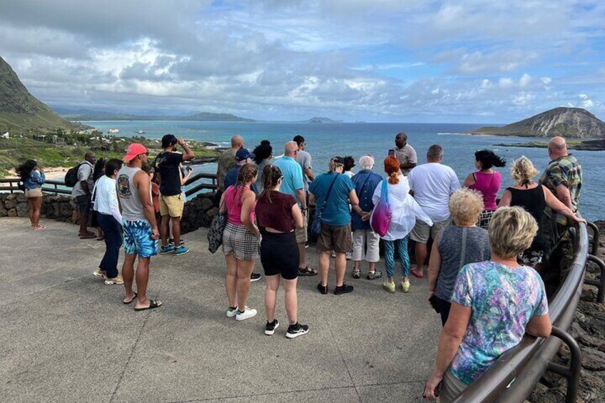 This is Makapu’u lookout! Amazing time here as our experienced guides speak about this sacred place! Join us and figure out why humans are allowed on that island in the back! 