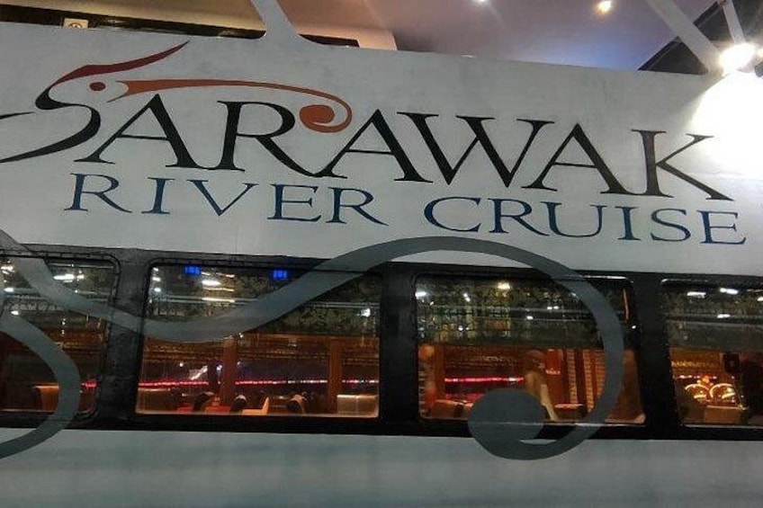 A sign for Sarawak River Cruise with a modern design. 1