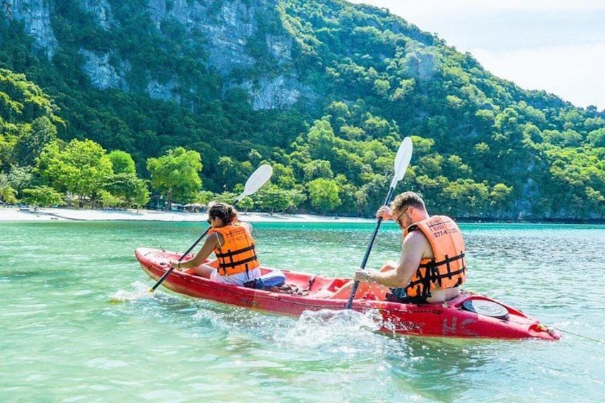 Kayaking along the costline. 5