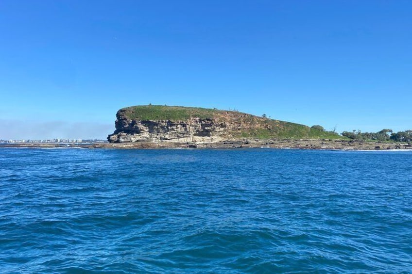 Un paisaje costero con un acantilado destacado y mar tranquilo. 5