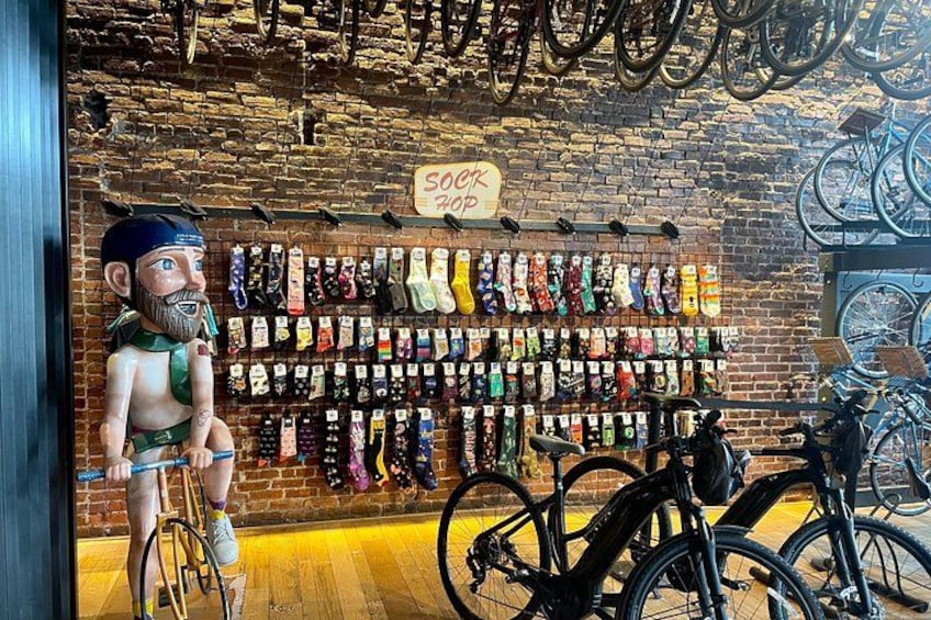 We have lots of souvenirs for sale at our shop. 3