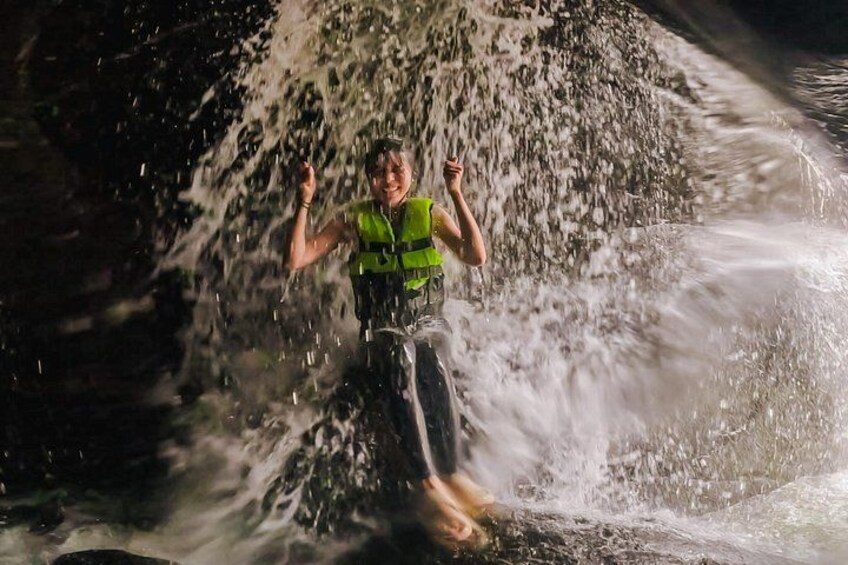 A person surfing a wave. 3