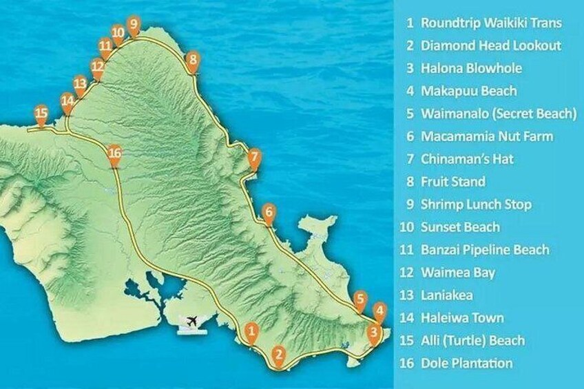 Une carte indiquant des lieux numérotés, accompagnée d’une liste de noms. 2