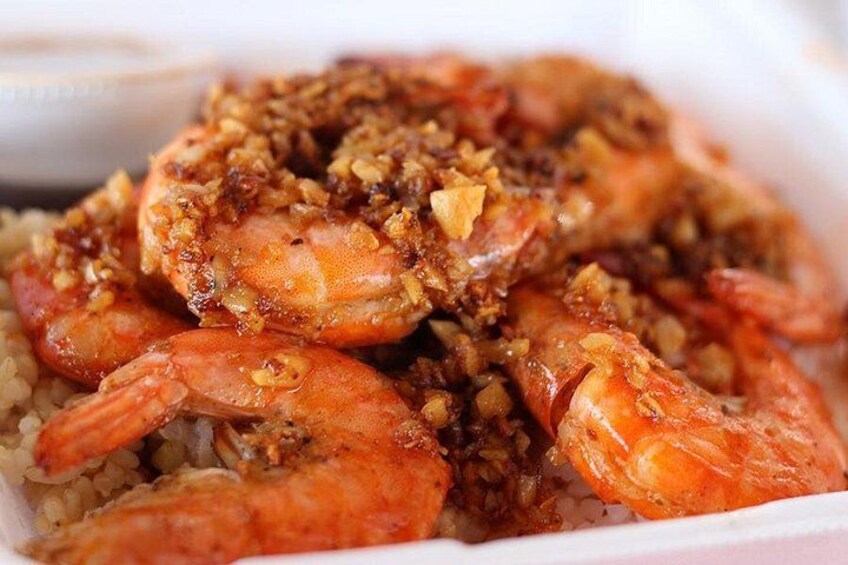 Well, you've got to be hungry by now? Don't worry, we've got you covered with succulent Kahuku shrimp. Garlic, Spicy, Lemon, Original... The famous Shrimp Trucks have it all! Non-seafood options too. 3