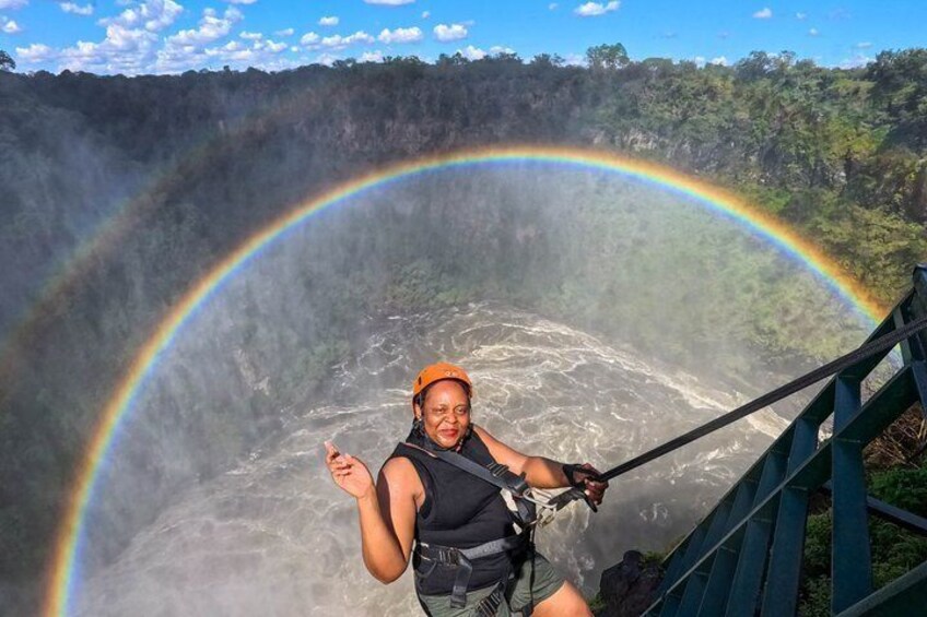 110m Victoria Falls Abseil with Falls & Bridge Views 2