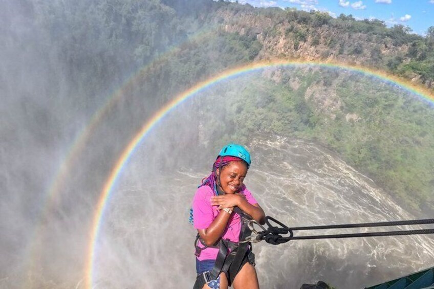 110m Victoria Falls Abseil with Falls & Bridge Views 5