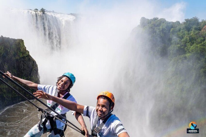 110m Victoria Falls Abseil with Falls & Bridge Views 4