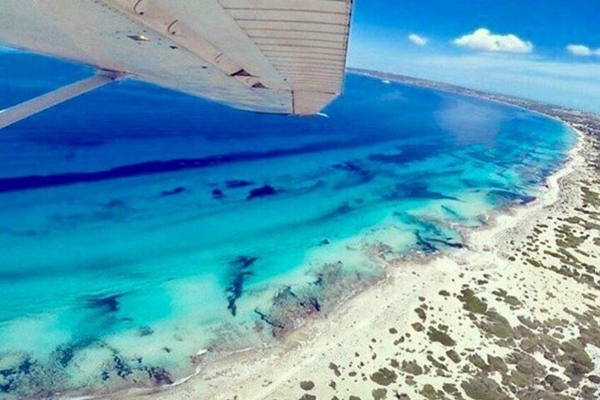 Aerial view of Migjorn beach