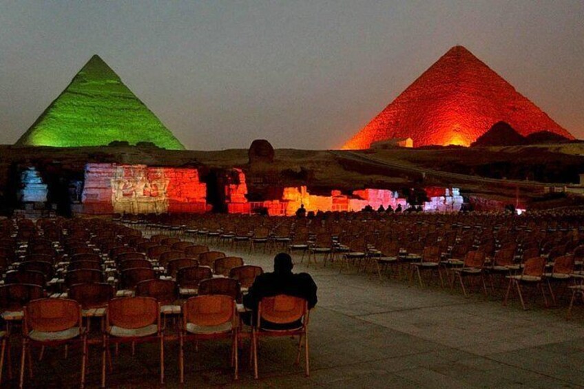 Giza Pyramids Sound & Light Show At Night