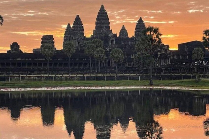 Sunrise over the tower of Angkor Wat Temple 2