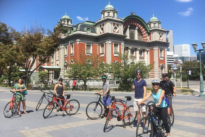 Pedalling across Nakanoshima! 2