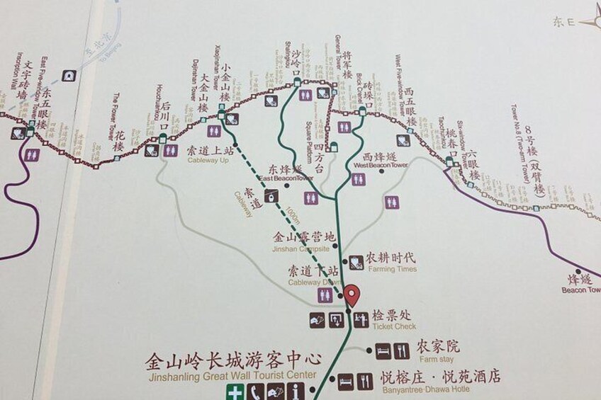 Jinshanling Great Wall map 2