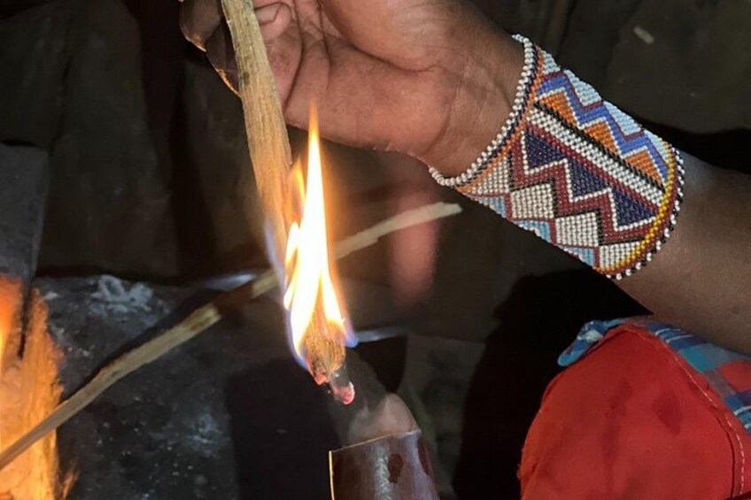 A person lighting a matchstick. 5