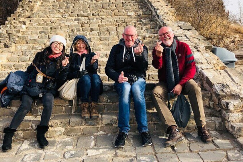 Happy Guests with Sunflower Li at Great Wall Of China