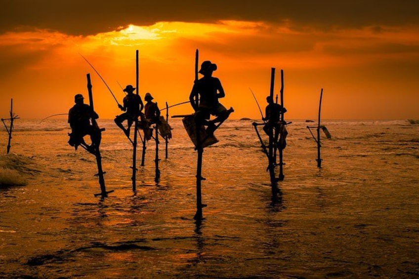 People fishing at sunset. 3