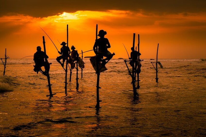 People fishing at sunset. 3