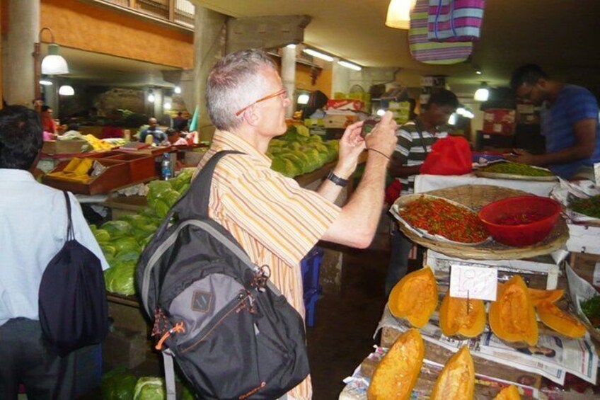 Shopping for vegetables in Port-Louis Market
