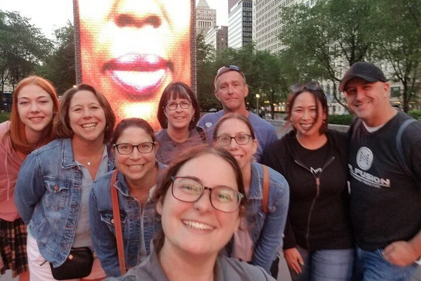 Snap a pic and cool off at Crown Fountain with your crew! This playful stop is a guest favorite on our Chicago Food Tours, blending art, laughs, and flavor on one of the most fun Food Tours in Chicago 4